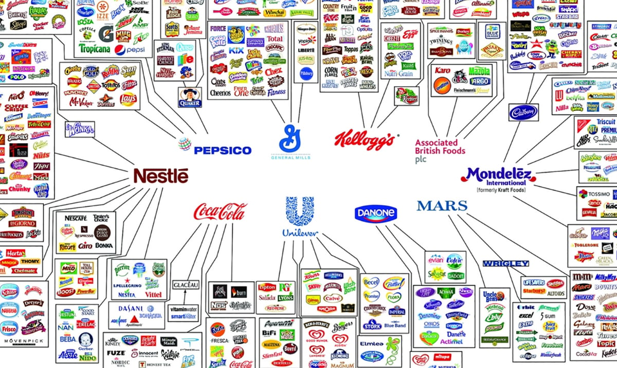 Terrifying Infographic Proves That Only 10 Companies Control Everything We Eat And Drink