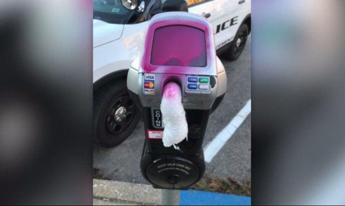 Nobody Knows Who Filled 125 Parking Meters With Expanding Foam