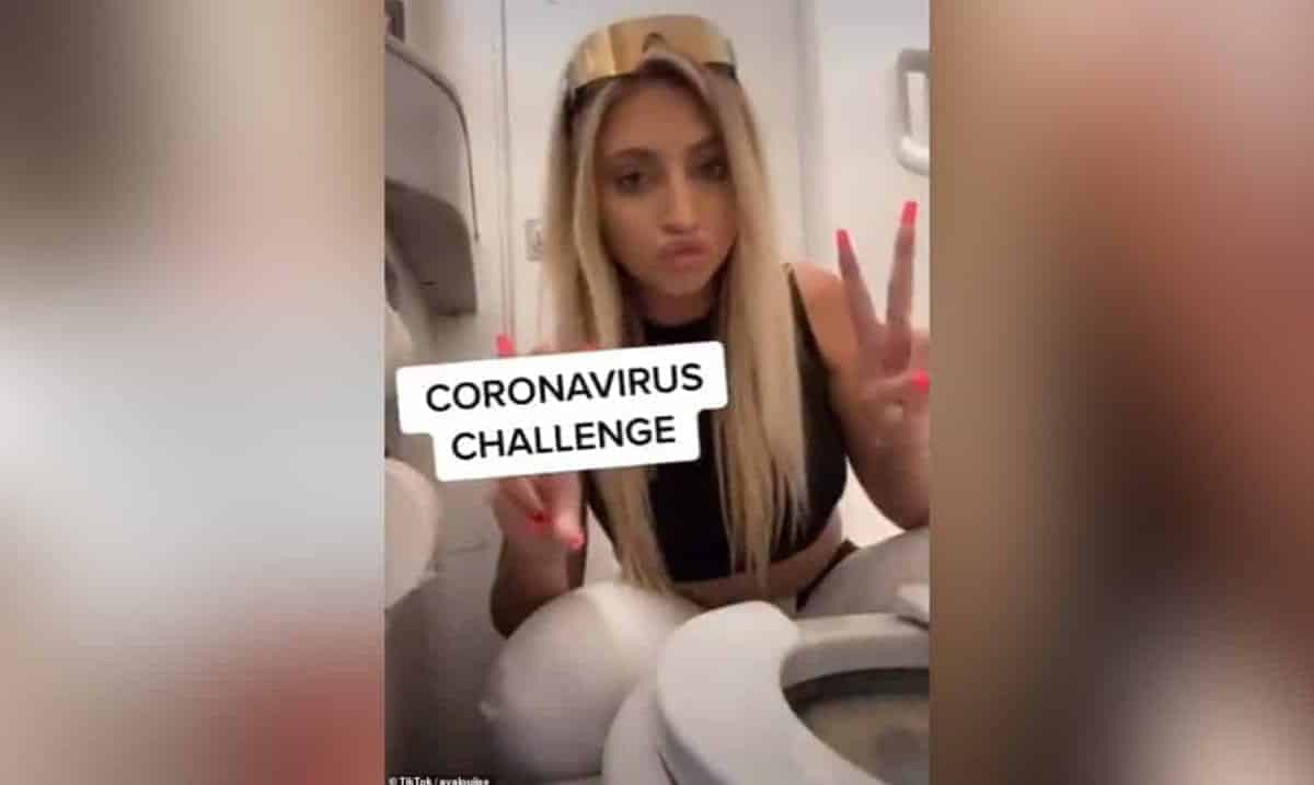 Woman Licks Toilet Seat In An Attempt To Start Coronavirus Challenge