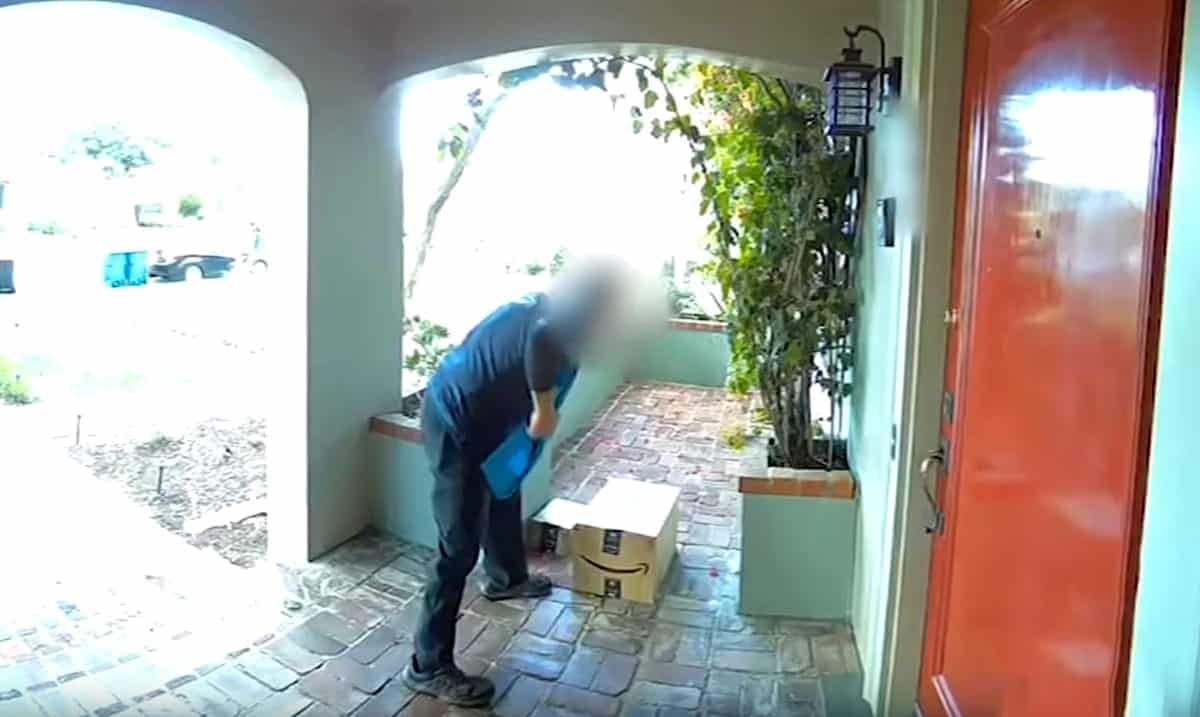 Amazon Delivery Driver Caught On Camera Wiping Spit On Package