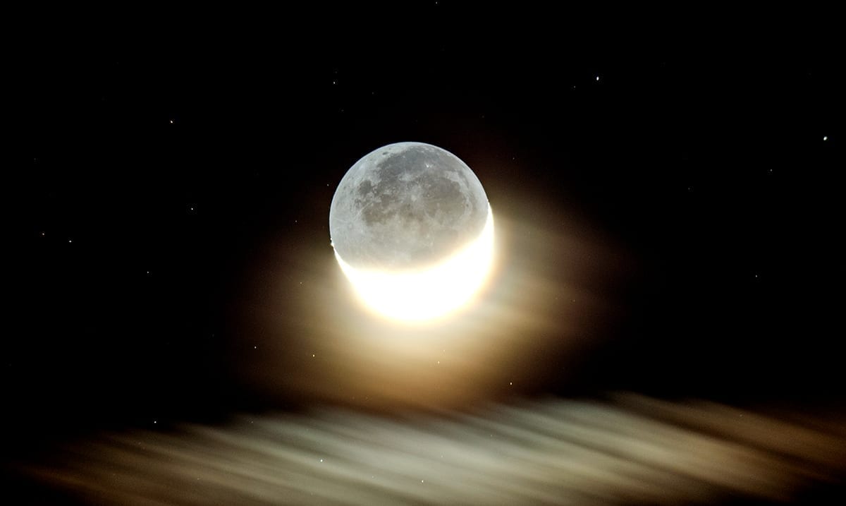 Celestial Phenomenon ‘Earthshine’ Lights Up The Dark Side Of The Moon Tonight