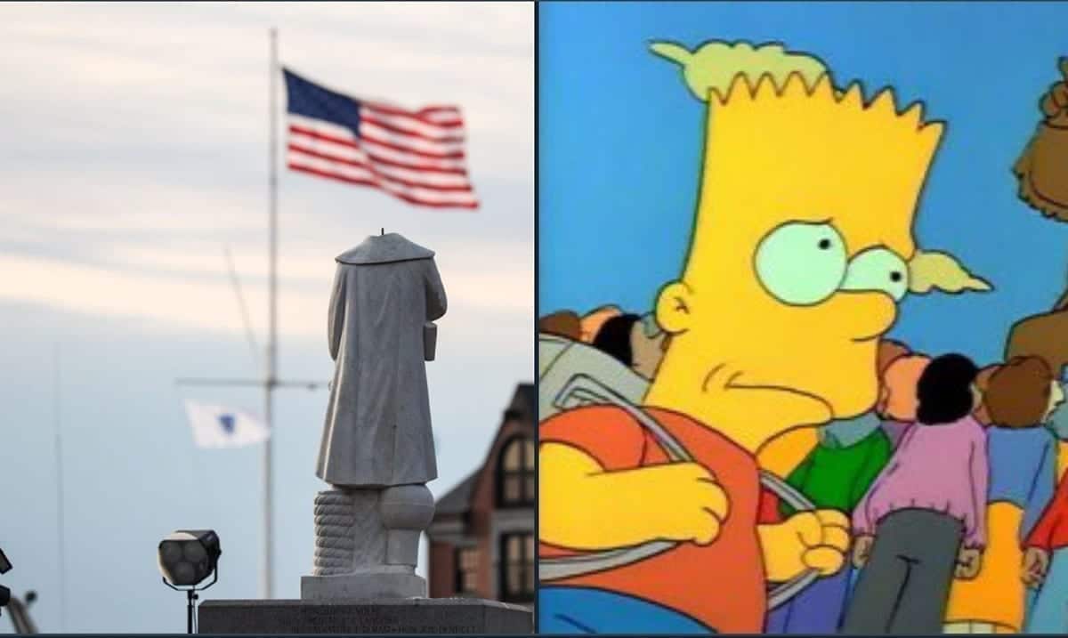 Another Simpsons’ Episode ‘Comes To Life’ As Christopher Columbus Statue Is Beheaded