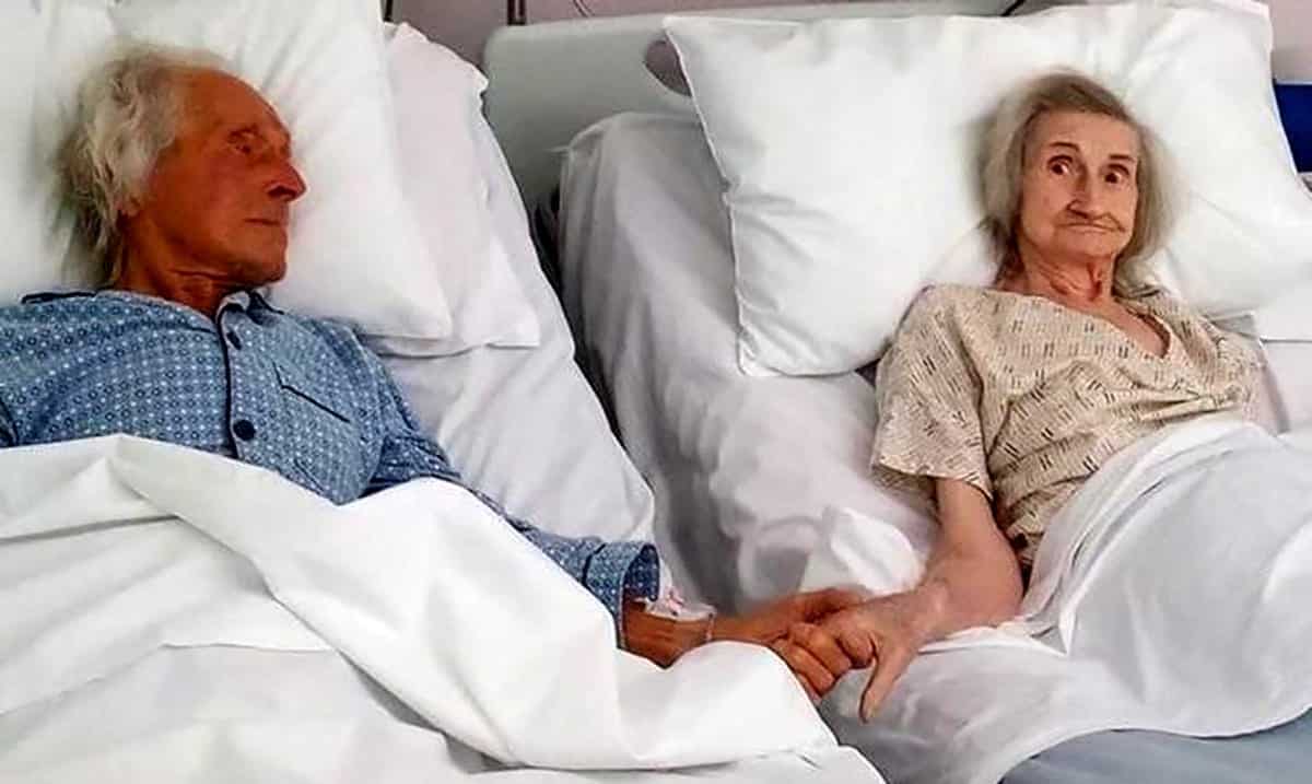 Married For Over 60 Years – Elderly Couple Hold Hands For One Last Time