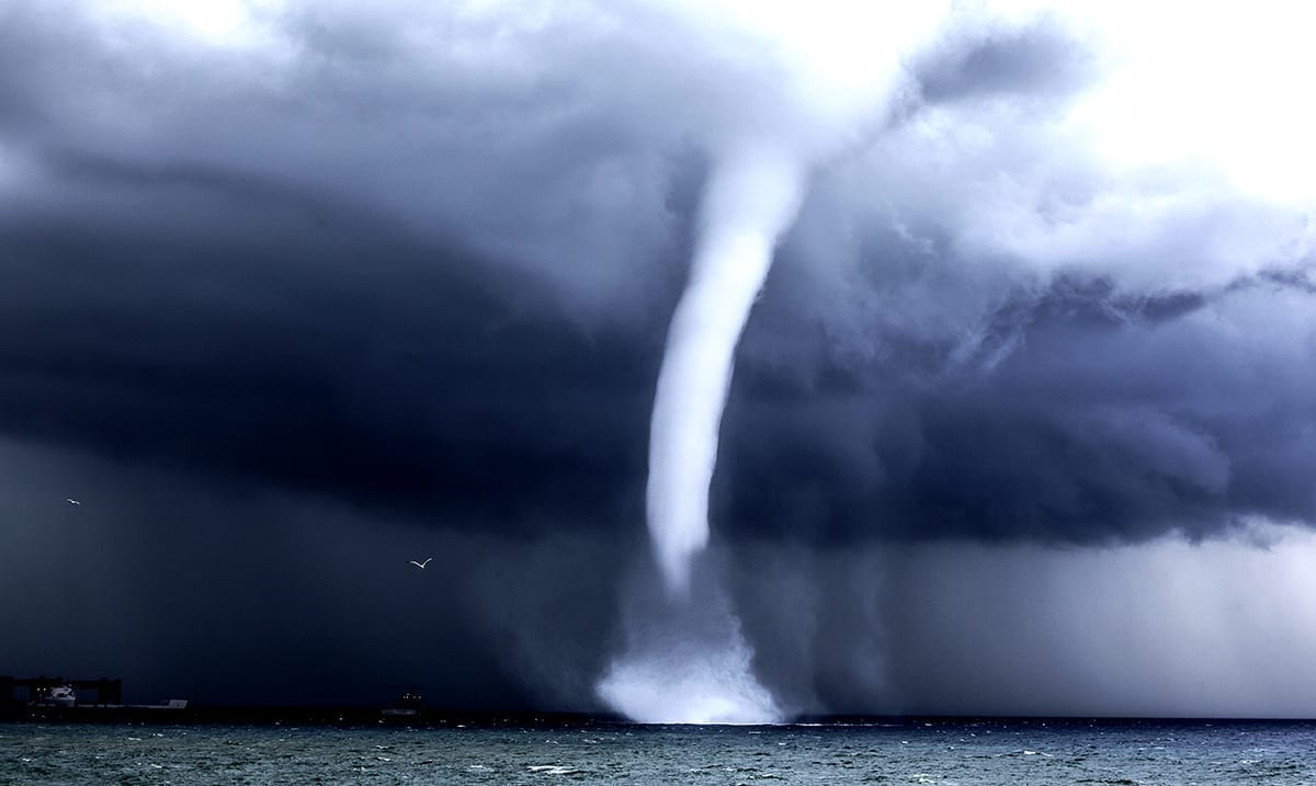 Stunning Footage Shows Multiple Giant Water Tornadoes Seen Off Coast Of ...