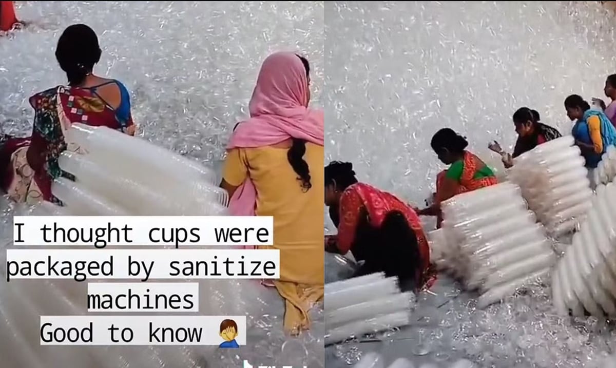 Viral TikTok Allegedly Shows Wokers Packing Plastic Cups